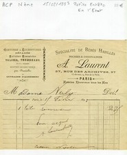 Paris IV ème 37 rue des Archives - Petite Entête Secteur des Poupées de 1893