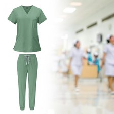 Ensemble De Tenues De Travail Pour Infirmières, Lavables En Machine (XXL Rose +