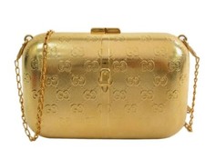 Gucci - sac à bandoulière à chaîne en métal couleur or - pochette Minaudière