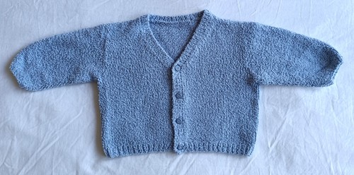 Gilet bleu fait - fait, laine