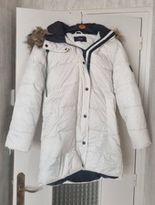 Grosse parka doudoune jennyfer blanche avec capuche fourrure taille 36 S