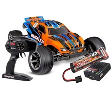 Traxxas TRX 37254 -8 Orng Rustler Rtr HD Orange + Akku + Usb-C Chargeur 1:10