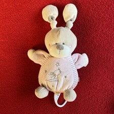 ?? Peluche Doudou Musical Lapin Rose Beige Argent Étoiles SIMBA KIABI TTBE