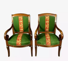 Paire de fauteuils époque empire restauration en acajou
