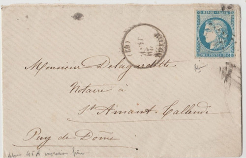 Rare sur lettre - lettre, impression