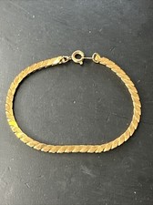 Ancien bracelet Chaine Tank Maille Gourmette Plaquer Or 18k 750 Art Déco torsadé