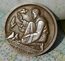 COMPAGNIE DE NAVIGATION DENIS FRERES +SAINT FRANCOIS D'ASSISE - MEDAILLON BRONZE