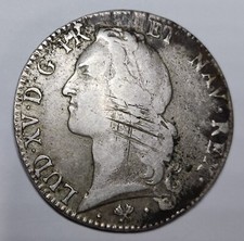 Monnaie Argent, Louis XV Ecu au bandeau 1770 L (29.1g) BAYONNE