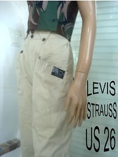 JEANS ORIGINAL PANTACOURT BEIGE LEVIS STRAUSS + TOP CAMOUFLAGE KAKI T34/36 US 26