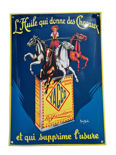 Plaque émaillée huile - plaque, yacco