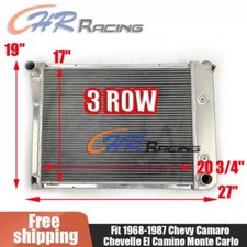 3 Row aluminum radiator For Chevy Nova PRO 68-74/SMALL BLOCK 72-79/Buick Pontiac