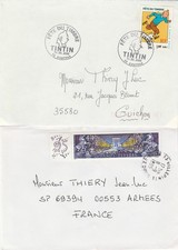 DV109. 2 LETTRES TINTIN CHAMPS ELYSEES