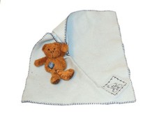Doudou ours marron Mouchoir bleu RUSS