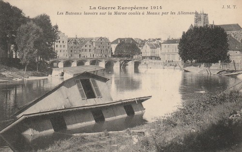 Cpa meaux les bateaux - meaux,