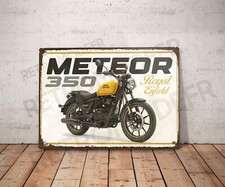 Plaque métal vintage Royal Enfiel 350meteor Enseigne Garage Décoration moto Déco