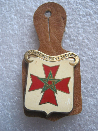 Ancien insigne email cuir - ancien, +