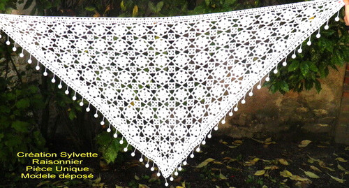 Chale etole crochet fait main - etole,