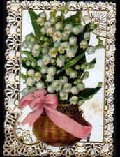 POT de MUGUET / Carte brodée