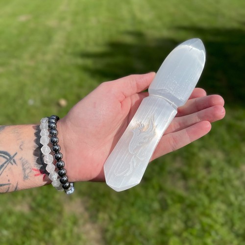 Athamé rituel sélénite - athamé, en