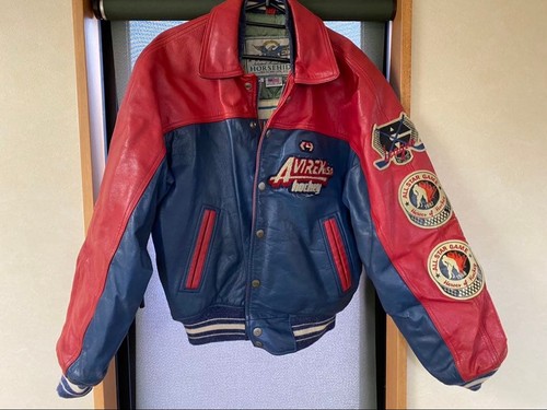 Veste cuir avirex - avirex, rouge