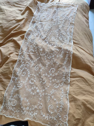 étole dentelle beige début - dentelle,