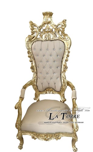 Chaise fauteuil trône baroque - fauteuil,
