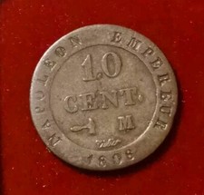 Napoléon 1er Empereur 10 CENT. à l'N couronnée 1808 M TOULOUSE RARE !  