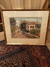 AQUARELLE  R HAMON 1970 VILLE DE BIDART PAYS BASQUE