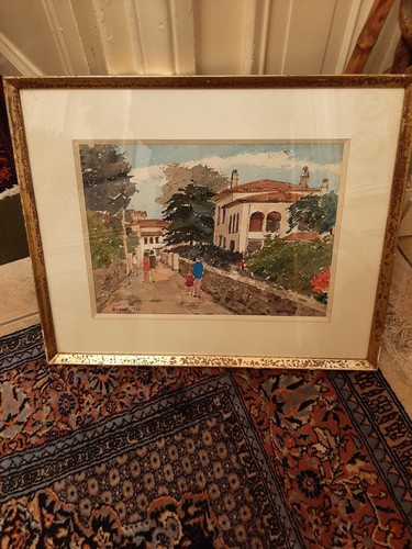 Aquarelle hamon 1970 ville - aquarelle,
