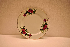 Vintage Japonais Porcelaine Rose Plaque Avec Or Bordure Floral 14cm Dessert Plat
