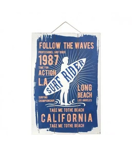 Plaque bois déco surf - plaque,