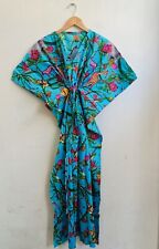 Robe Maxi En Coton Turquoise