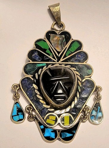 Pendentif aztèque argent - pendentif,