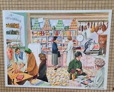 Très rare Affiche Scolaire Pédagogique Rossignol " Le charcutier- la toilette"