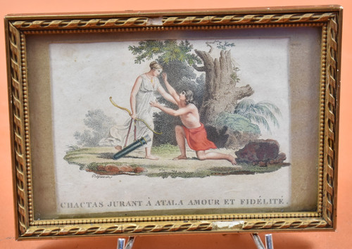 Lithographie xixème chactas - -,