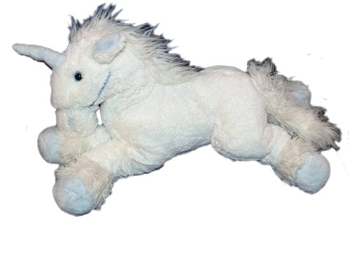 Peluche licorne blanche - peluche, bleue
