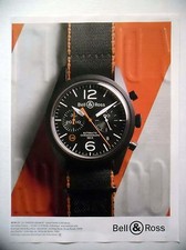 PUBLICITE-ADVERTISING :  BELL & ROSS BR 126 Carbon Orange  2015 Montres