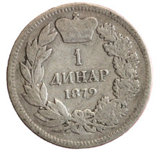 #11793 - SERBIE 1 dinar - Milan I 1879 TTB