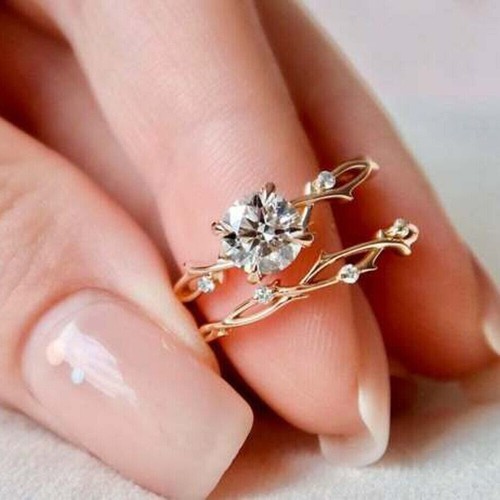 Bague mariée rose 14 - mariée,
