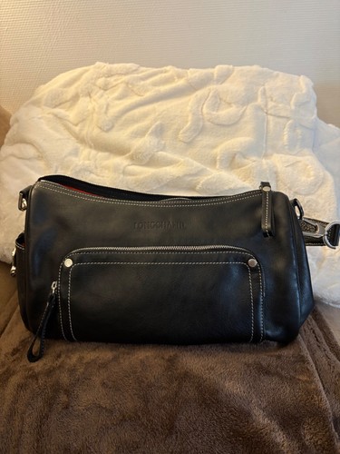 Sac longchamp cuir noir - longchamp,