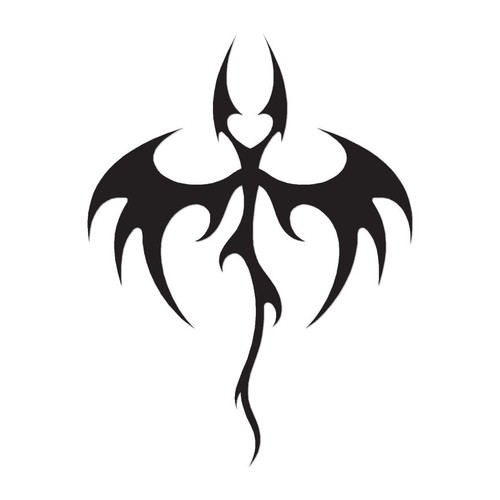 Tribal dragon art vinyl - tribal,