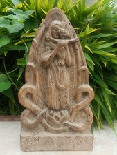 Sculpture Vierge à L'enfant en Bois Religieux Ancien . Tableau .