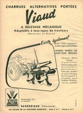 Publicité ancienne Viaud charrues matériel agricole 1955 issue de magazine