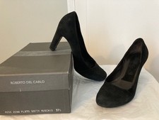 Escarpins italiens de chez Roberto del Claro daim noir très chic taille 37,5
