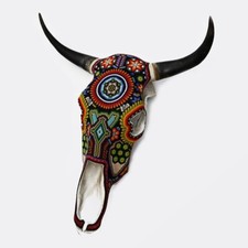 Chef-d'œuvre Huichol : Art Mexicain en Perles Colorées posées à la Main