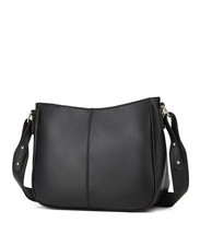 Sac Femme Noir Vintage A Bandoulière En Simili Cuir Zippé