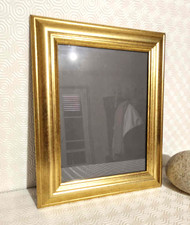 cadre photo en bois doré vitre en verre vintage