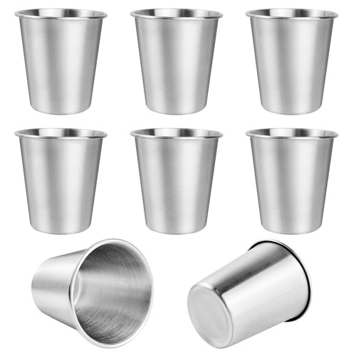 Lot gobelets inox - 8, ml