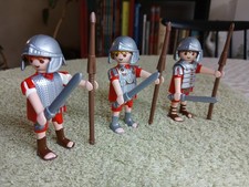 Légion romaine PLAYMOBIL - Trois fantassins différents, glaives, casques, pilums