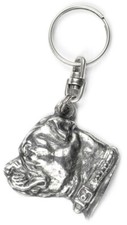 Staffordshire Bull Terrier, Staffie II - Pendentif chien argenté, décoration de 